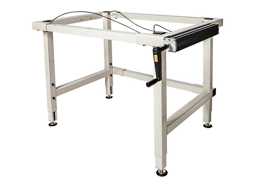 4 Leg Hand Crank Adjustable Height Work Tables