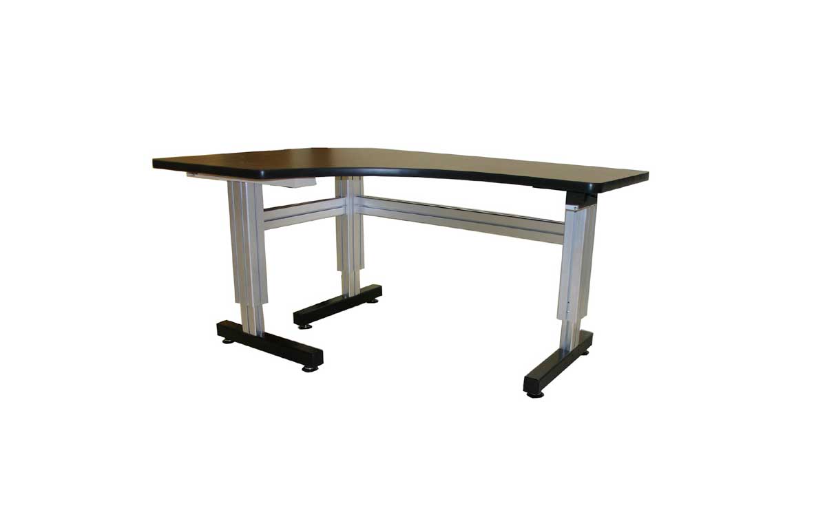 L Shaped Corner Manual Adjustable Height Desks Ergosource